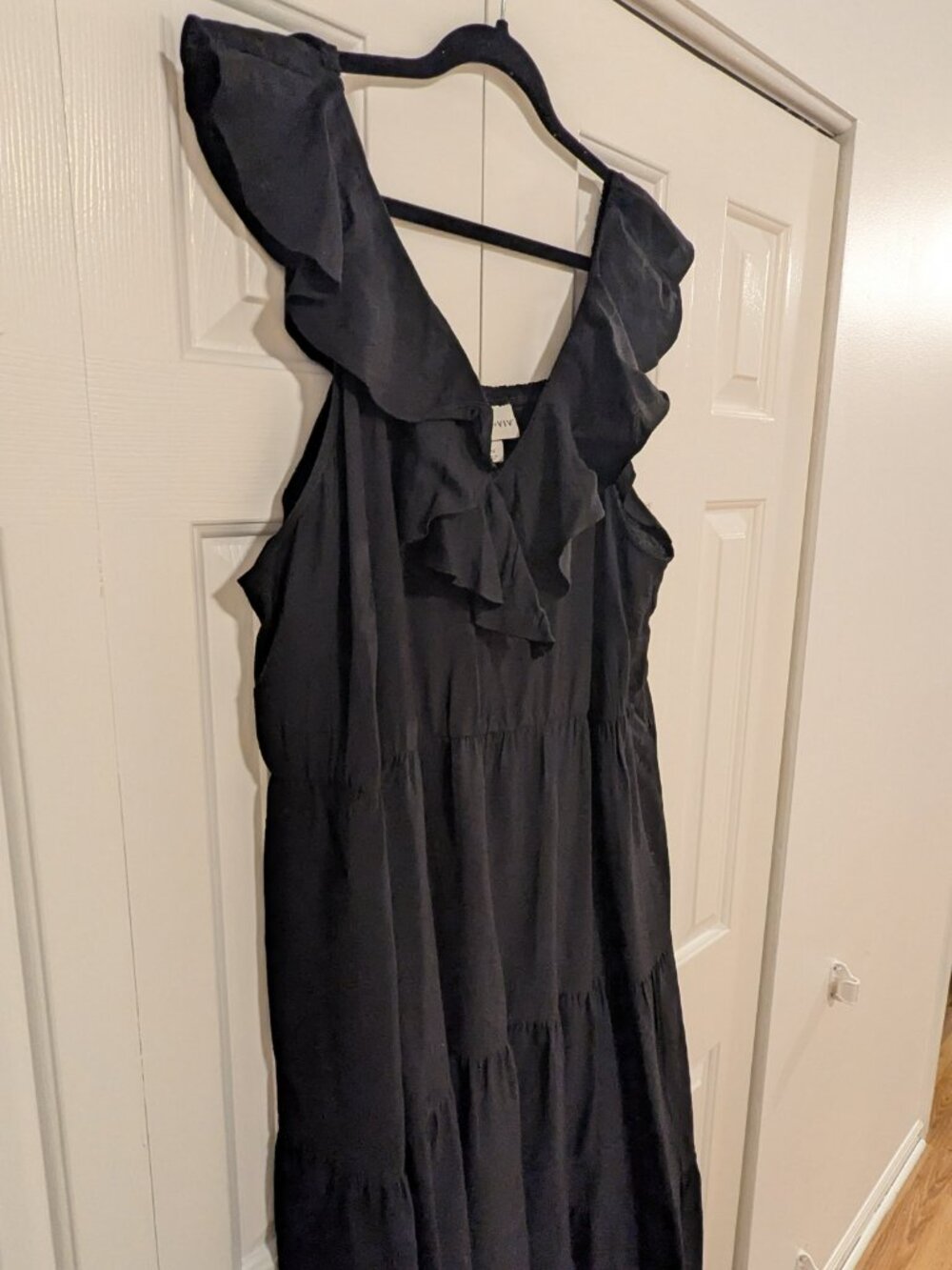 AVA & VIV Black Tiered Ruffle Maxi Dress – Size 2X – Sleeveless - Picture 4 of 4